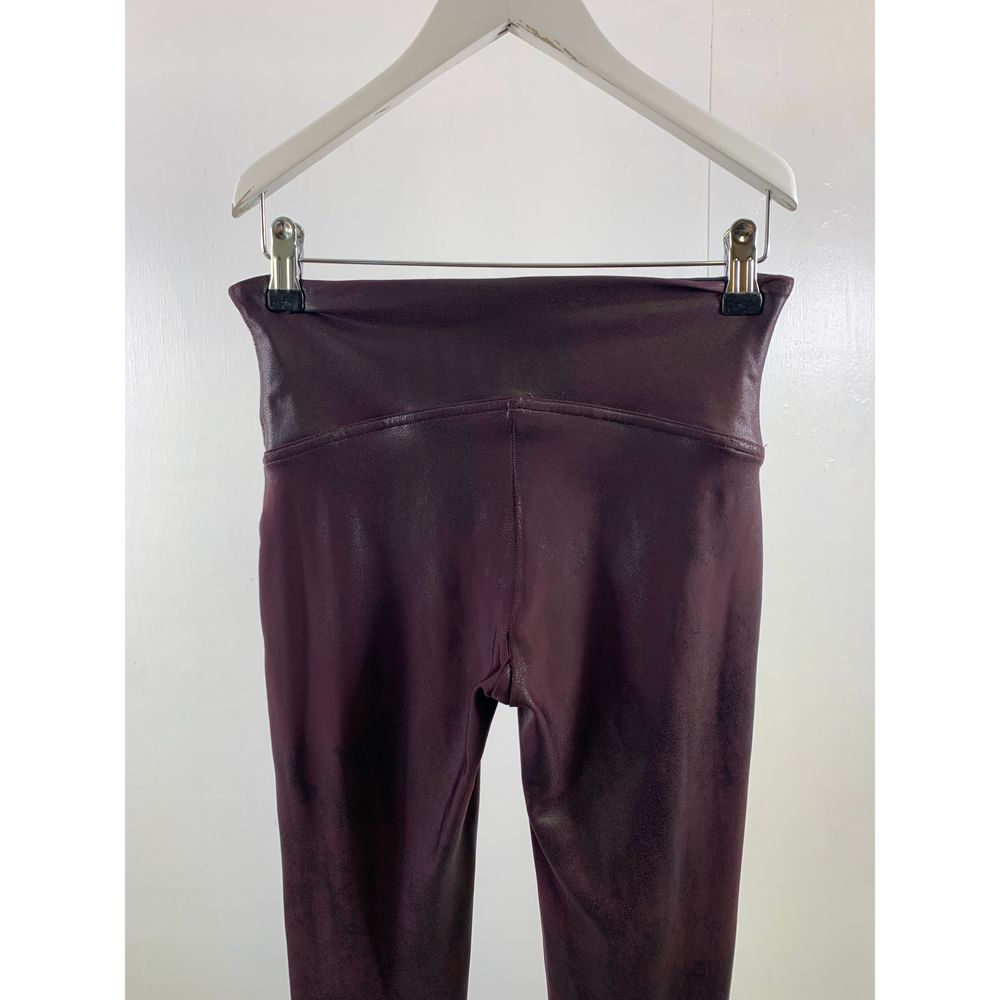 Spanx Burgundy Faux Leather Leggings Size M - Picture 5 of 12